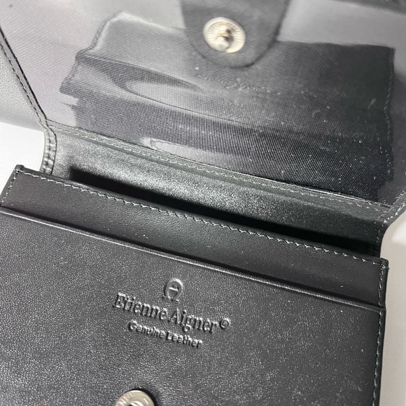 Etienne Aigner Metallic Gray Satchel w/ Matching Wallet - Picture 3 of 11